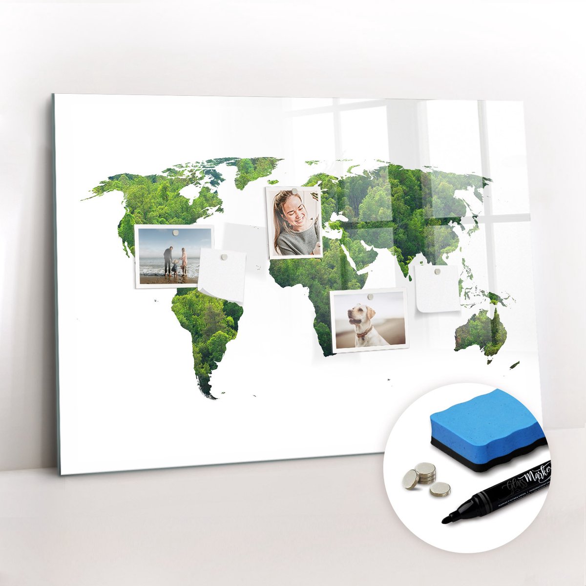 Tulup Whitebord - Wereldkaart van de ecologie - 100 x 70 cm - Groente Magnet Board - Gratis 5 Sterke Magneten + Whiteboard Marker & Wisser - Organizer Muur - Magnetic Board - Planning Muur