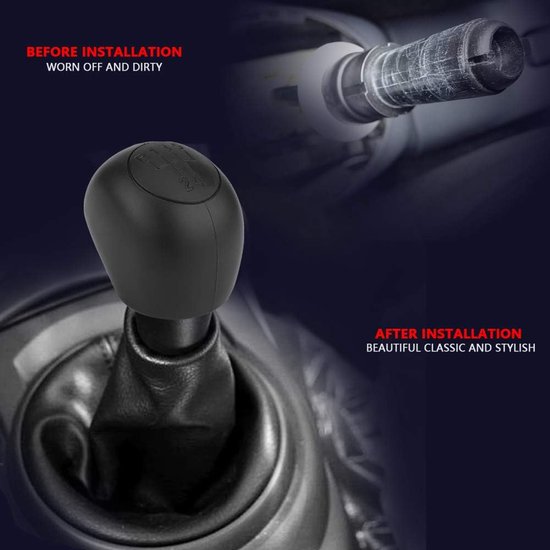 Versnellingspookknop - Pookknop Auto - Auto Interieur Upgrade - Directe Vervanging - 5-Snelheden - Zwart — afbeelding 4