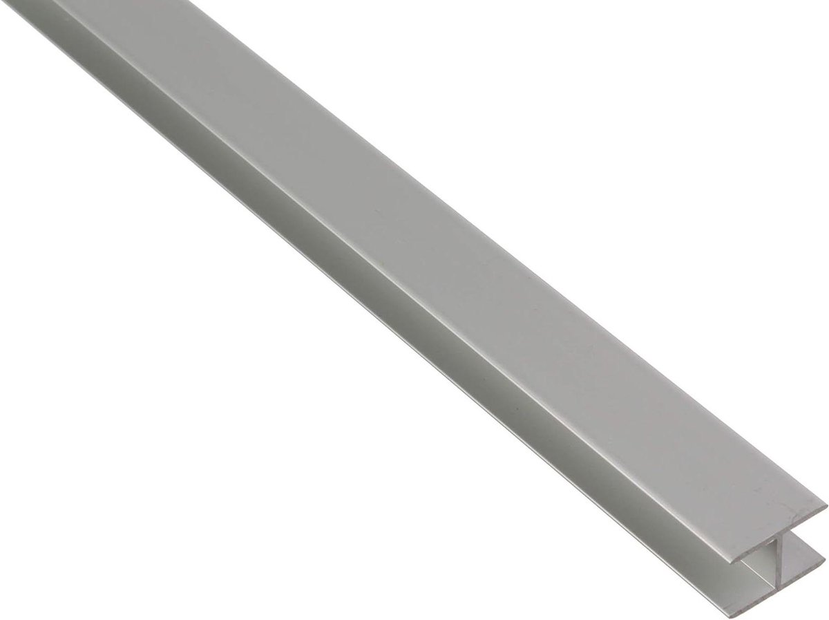H-profiel Aluminium - Klemprofiel Zelfklevend - Verbindingen Maken - Zelfklemmend Ontwerp - 1000 x 8.9 x 20 mm - Zilverkleurig