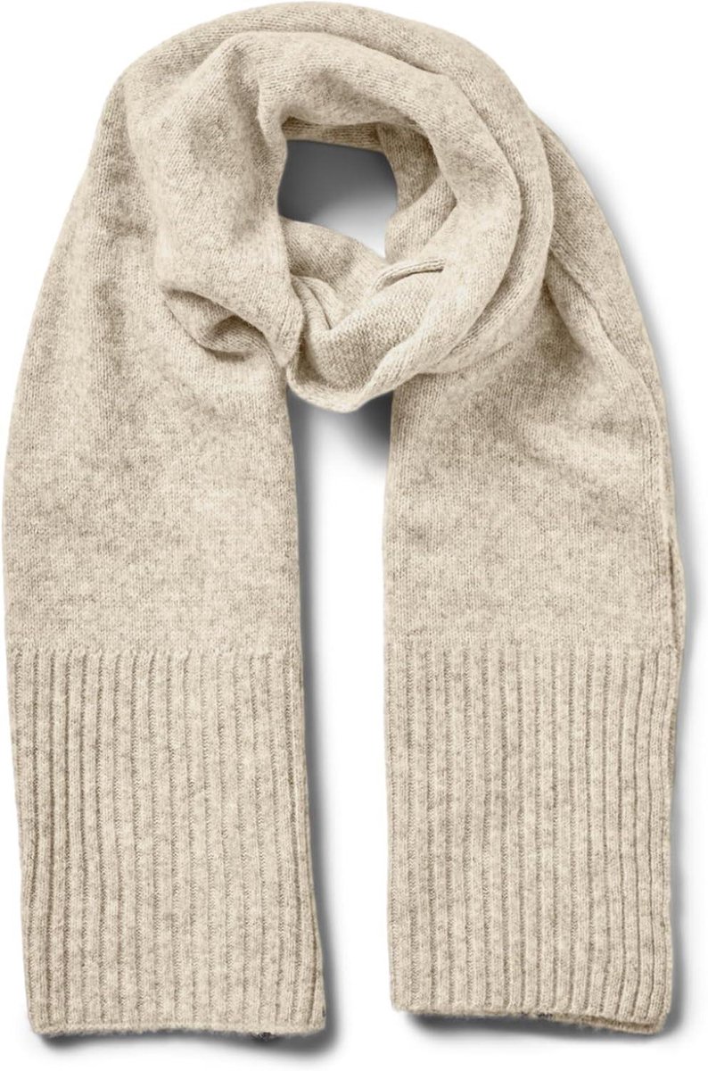 Lange Sjaal - Dames Sjaal - Warmte en Stijl - Melange Detail - 45 x 30 x 10 cm - Zilver