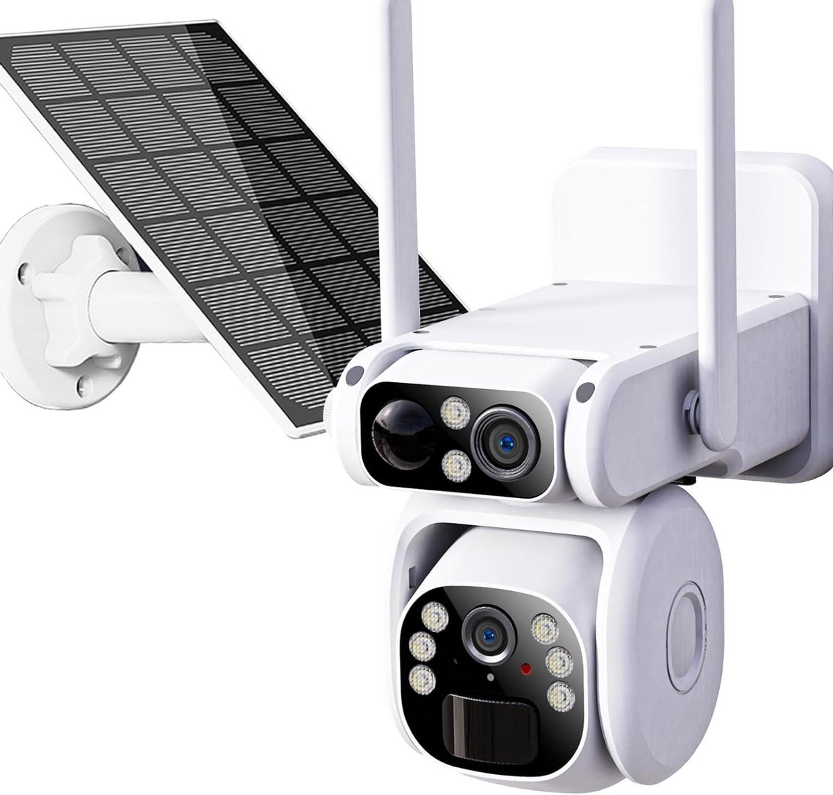 Draadloze Camera - Beveiligingscamera Buiten - Toezicht Houden - Zonne-energie Aangedreven - IP66 Waterdicht - Wit