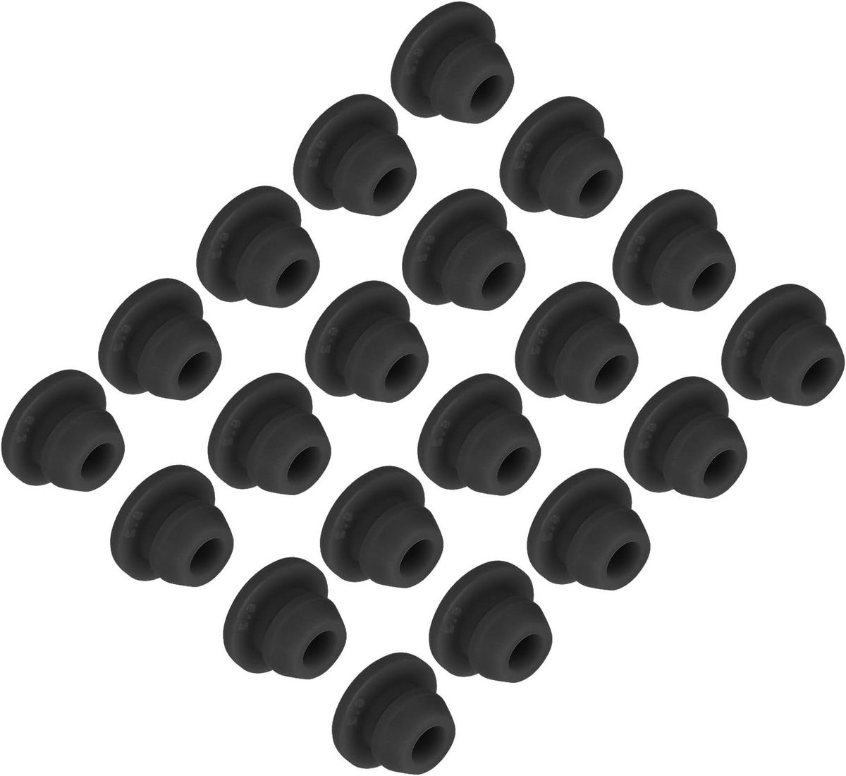 Gatstoppen Siliconen - Afdichtdoppen Rubber - Kabeldoorvoer Afschermen - Hoge Elasticiteit - 6 mm diameter - Zwart