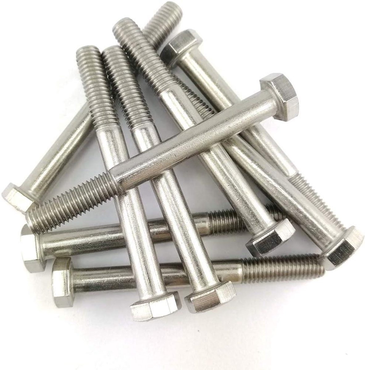 Hex head screws - Bout met zeskantkop - Bevestigen van materialen - Volledig schroefdraad - M10x60 - Zilverkleurig