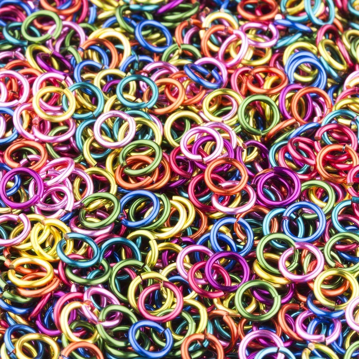 300st. 10mm Aluminium Oogjes Bindringen, Kleurrijke Mix Set. Sieradenonderdelen Knutselaccessoires
