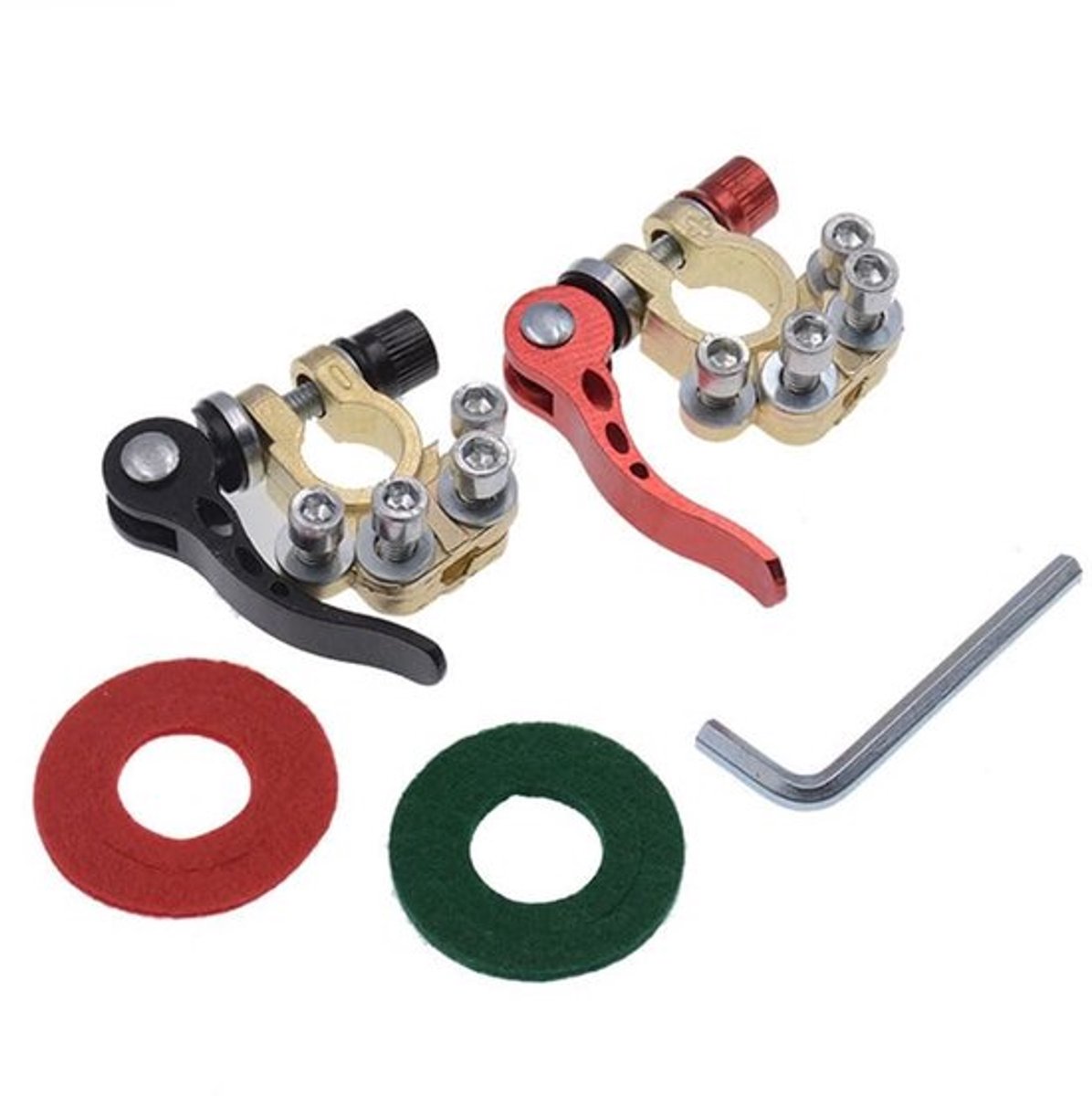 Aladdien - Accuklemmen - Poolklemmen - Snelspanner - Rood en zwart