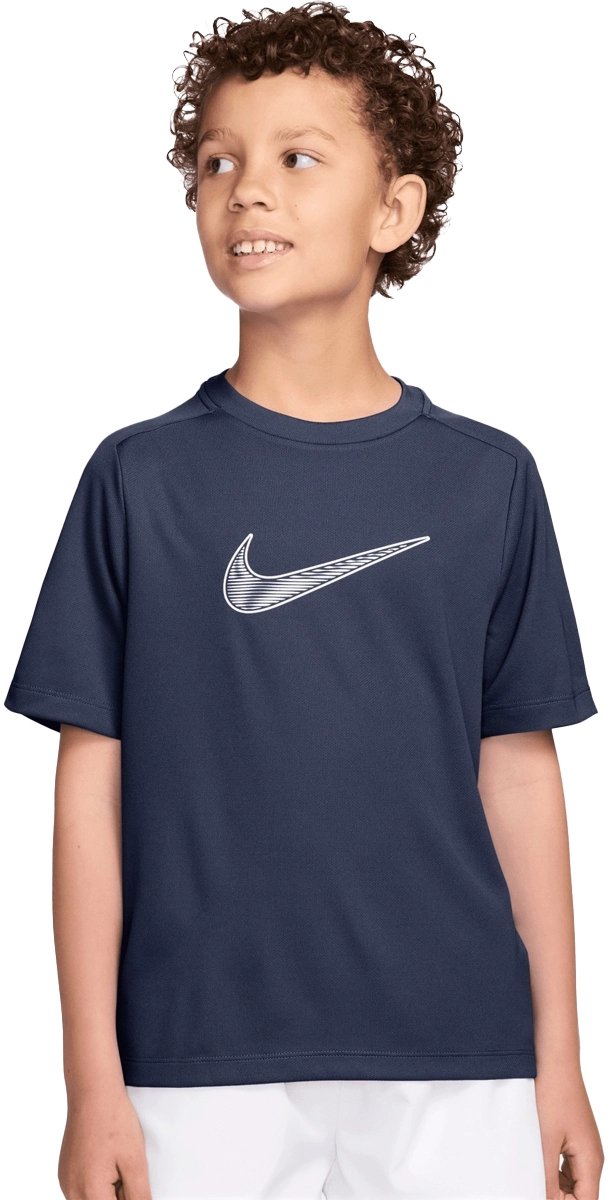 Nike multi dri-fit t-shirt in de kleur marine. Blauw