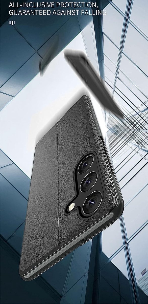 Case voor Samsung Galaxy S21 FE - Transparante Flip Cover met Shockproof Bescherming en Wallet Functie