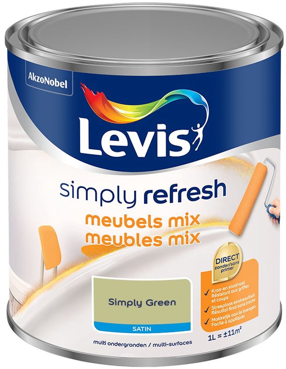 Levis - Simply Refresh Meubels Satin Mix - Simply Green - Mengverf - 1 L