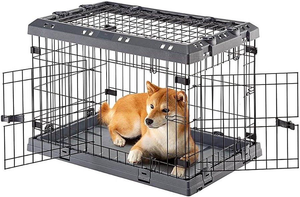 Metalen vouwkennel - Hondenbench Dierenkooi - Veilig vervoer huisdier - Met separator - 77 x 51 x 55 cm - Metaal