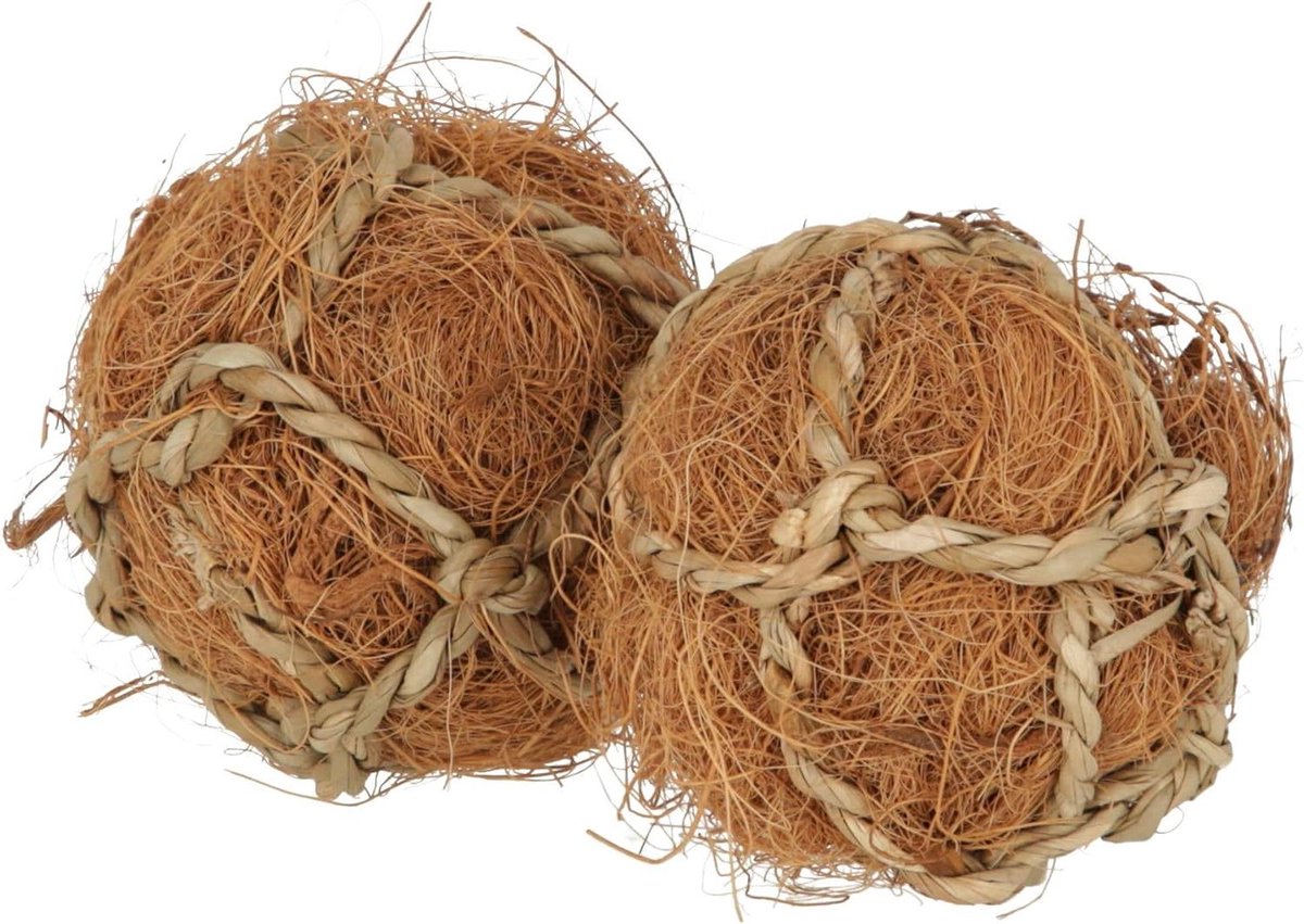 Kokosvezel Knaagballen - Speelballen Kleine Dieren - Stimuleren van Natuurlijk Gedrag - Vrij van Kunststofdelen - Ø 6 cm - Natuurlijk