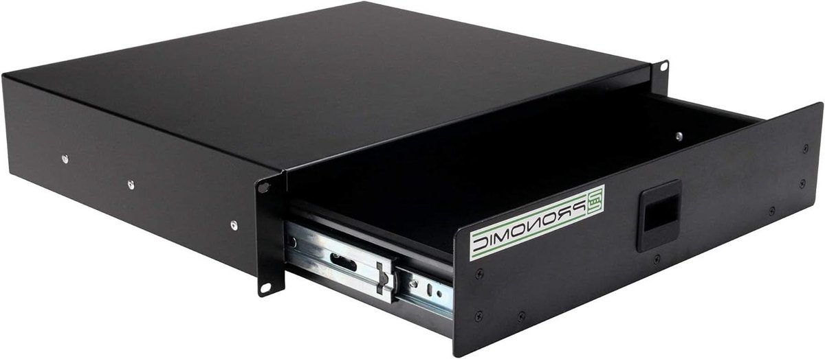 Racklade - Lade voor rack - Opbergen apparatuur - Snaplock sluiting - 2 HE - Zwart