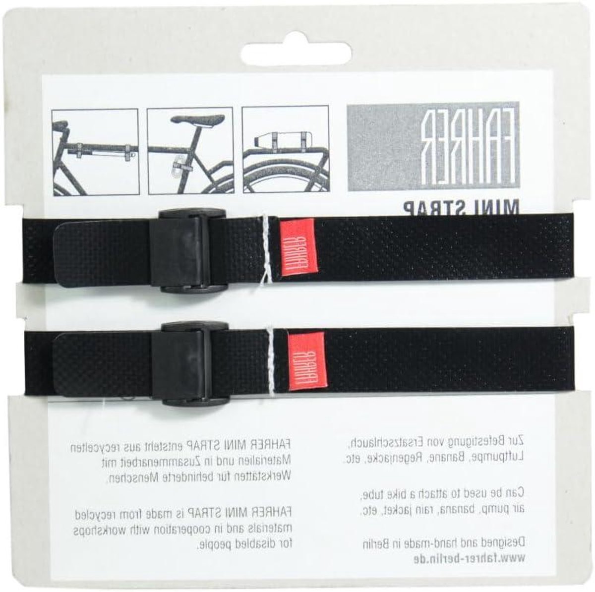 Mini Spanband - Fiets Strap - Kleine Lasten Zekeren - Gerecyclede Zeilmaterialen - 35 cm - Zwart