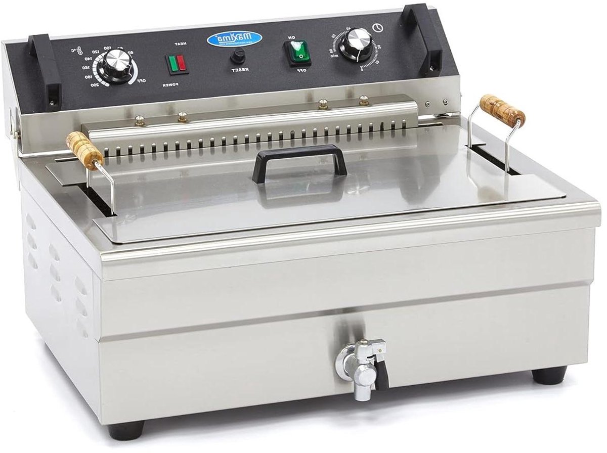 Frituurpan - Friteuse Vetpan - Grote porties frituren - Met tapkraan - 20 L - RVS