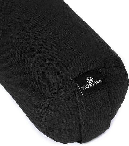 Mini Yoga Bolster - Boekweit Bolster - Yoga Rugstrekken - Biologisch Katoen - 32x12cm - Zwart van MINI — afbeelding 3