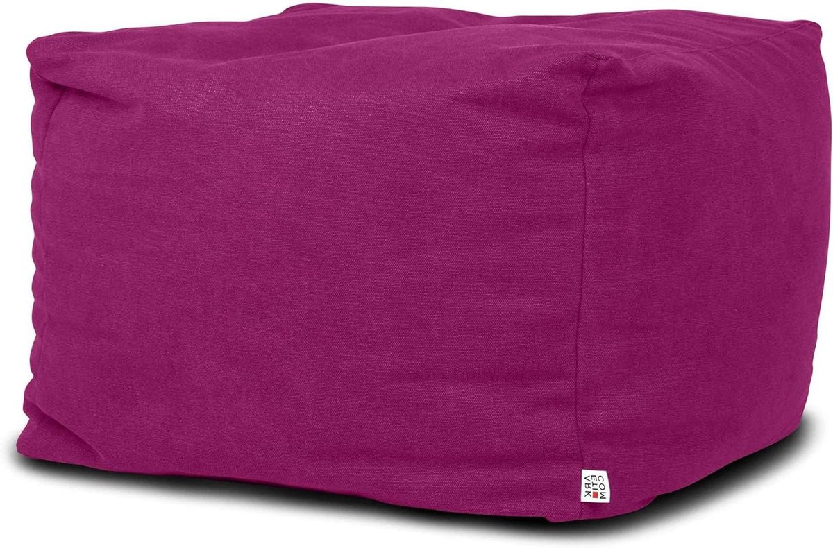 Voetbank Zitzak - Poef Stoel - Ontspannen Zitten - Verwijderbare Hoes - 65x65x42 cm - Roze