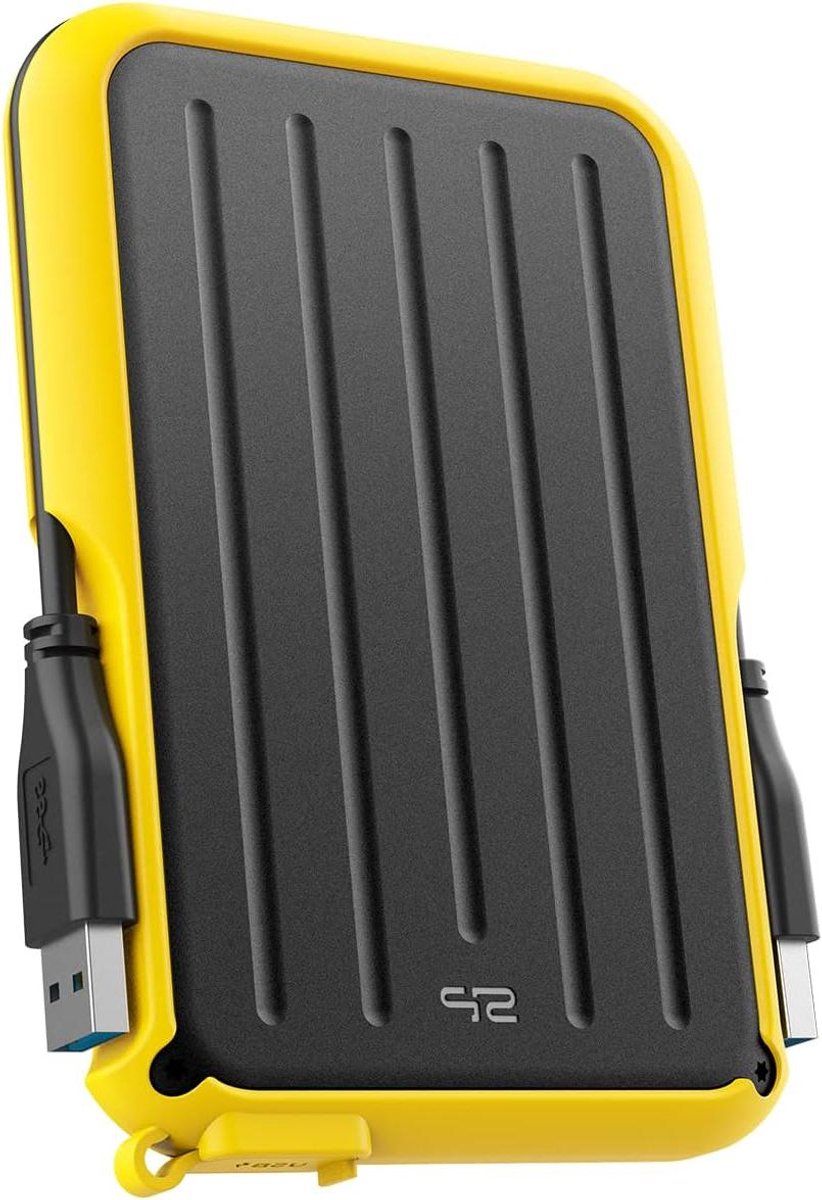 Externe Harde Schijf - Opslagmedium - Bestanden Opslaan - Schokbestendig Ontwerp - 2TB - Geel