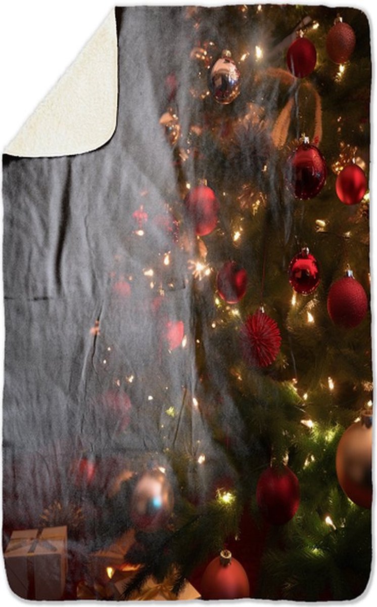 Fleecedeken Kerstboom, FD2023501, Plaid, 96x146cm, Polyester Sherpa