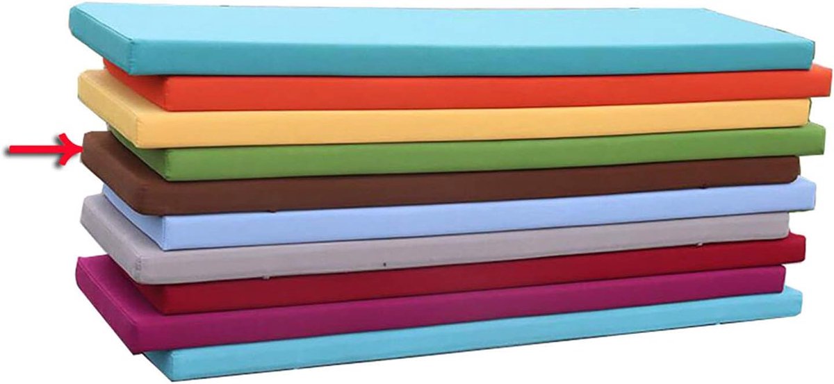 wangk Lang Bench Kussen met Bevestigingsbanden, Swing 2 or3 Zitbank Mat Pad Vervanging Matras Reis Seat Pad Indoor Outdoor, Wasbaar, 2 cm Dik-Bruin 120×30×5cm (47×12×2in)