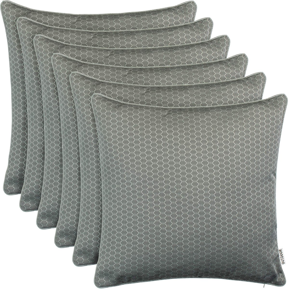 6-delige set outdoor Kussenhoezen 45x45 cm – Waterafstotend & weerbestendig – Sier- en tuinkussenhoezen in honingraatstructuur – Decoratieve hoezen voor balkon & terras – Taupe
