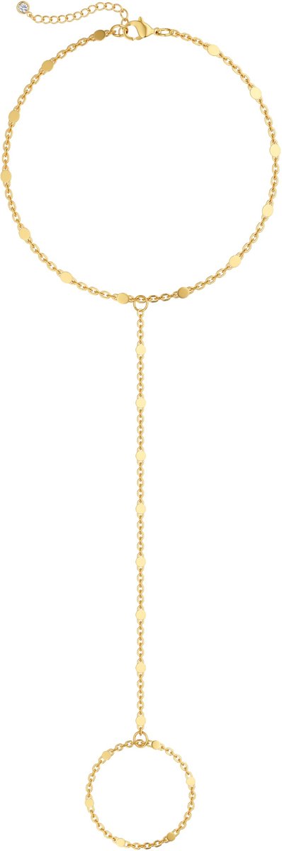 14k Vergulde Hand Ketting Armband Voor Vrouwen Trendy, Sierlijke Ring Armbanden Hand Chain Vinger Nail Armband Eenvoudige Gouden Hand Sieraden Voor Vrouwen Geschenken — afbeelding 5