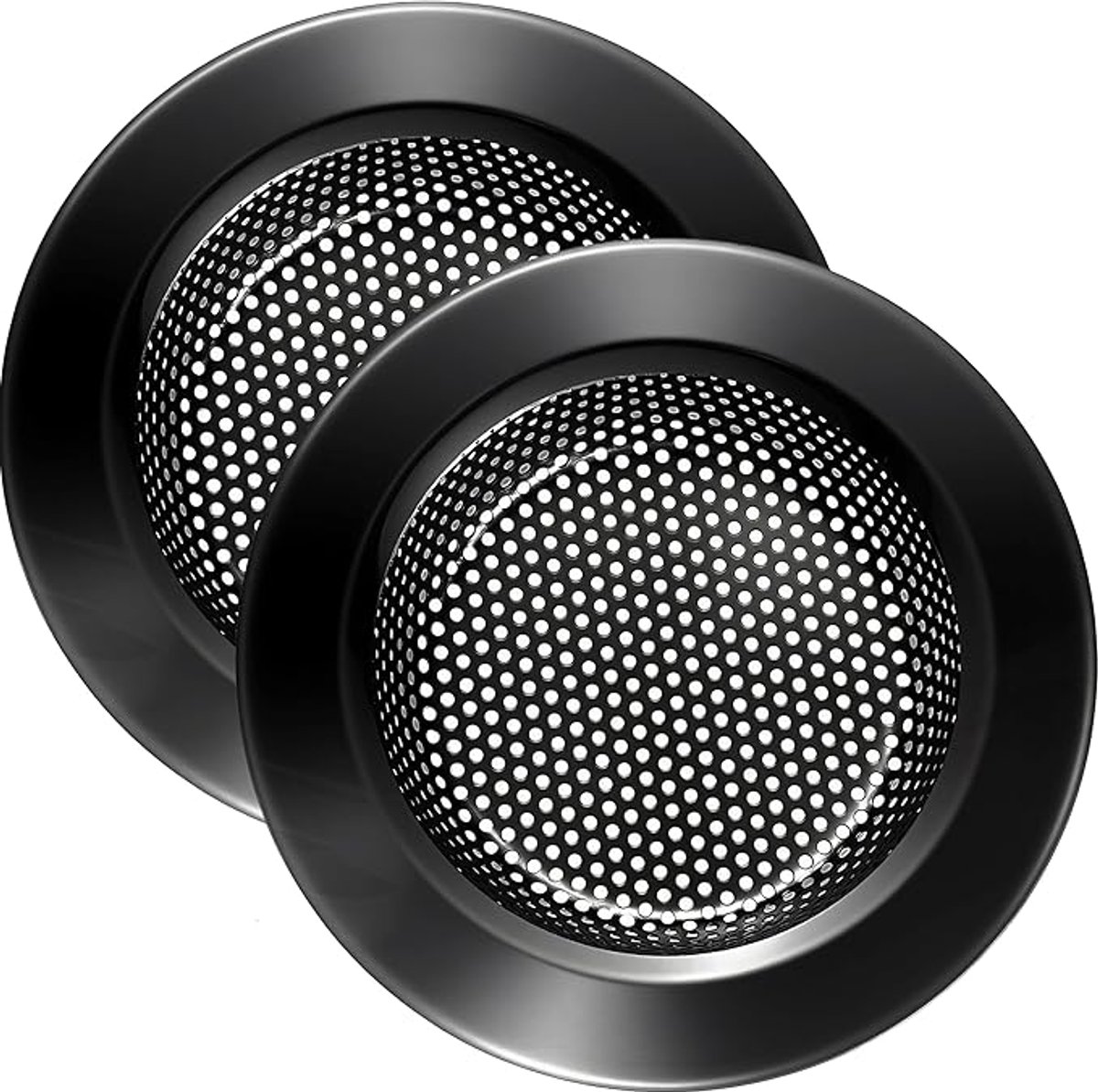 Keuken gootsteenfilter, roestvrijstalen keuken gootsteen afvoerfilter, zwarte gootsteenfilter, geschikt voor brede rand van 4,3 inch (ongeveer 11 cm) diameter (2 stuks)-Stijl 1