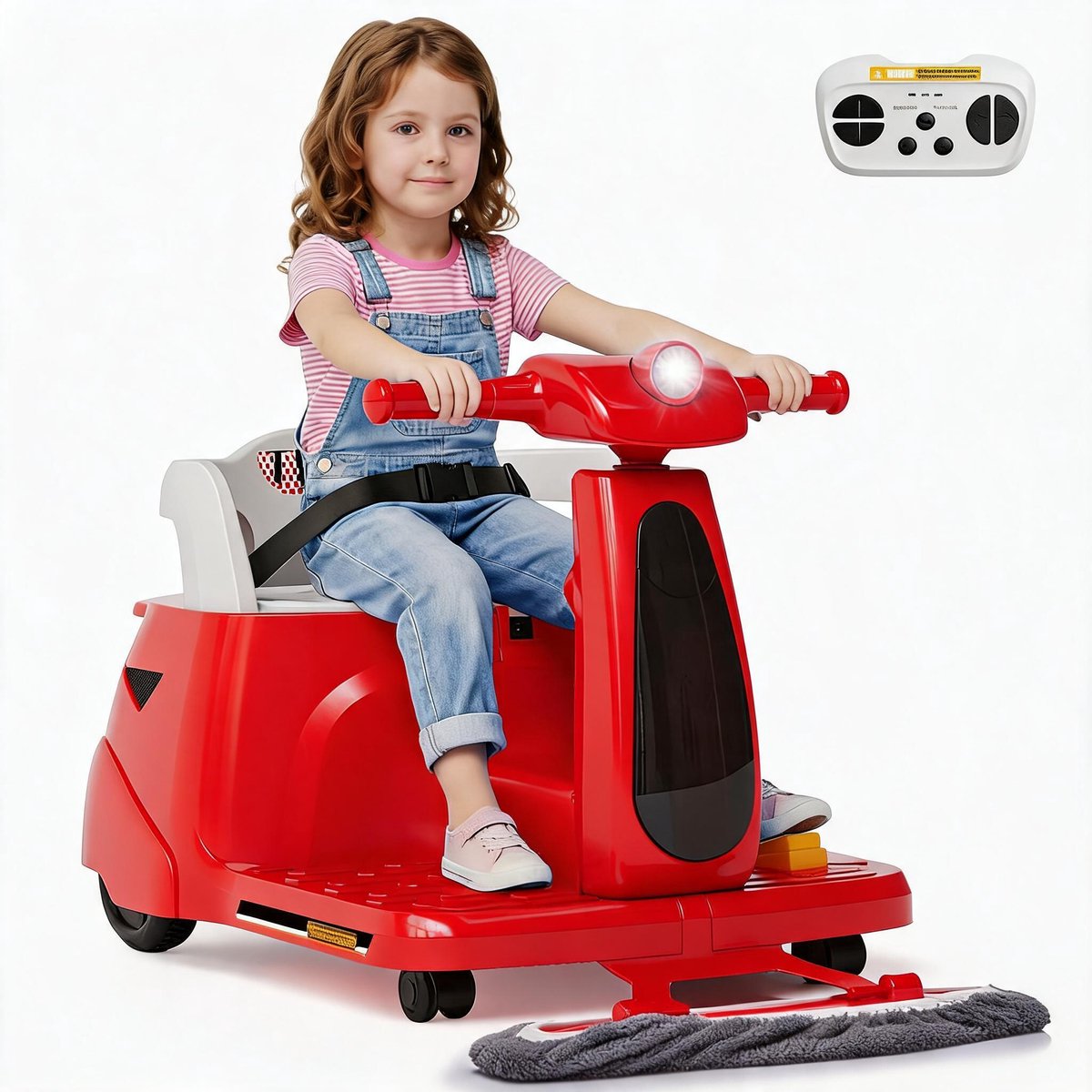 Triumpunpre-Klassieke rode elektrische kinderauto 12V – Ride-on auto met afstandsbediening voor jongens en meisjes 3-6 jaar – Tijdloos design, tweezitter, veiligheidsgordel, vooruit/achteruit – WH502