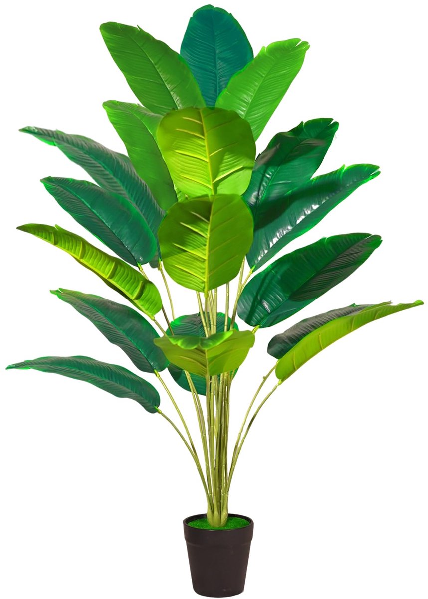 Kunstplant groot 81 cm kunstmatige tropische palm met 18 bladeren perfecte kunstplanten in pot voor kamerdecoratie, kantoor, slaapkamer, tuin