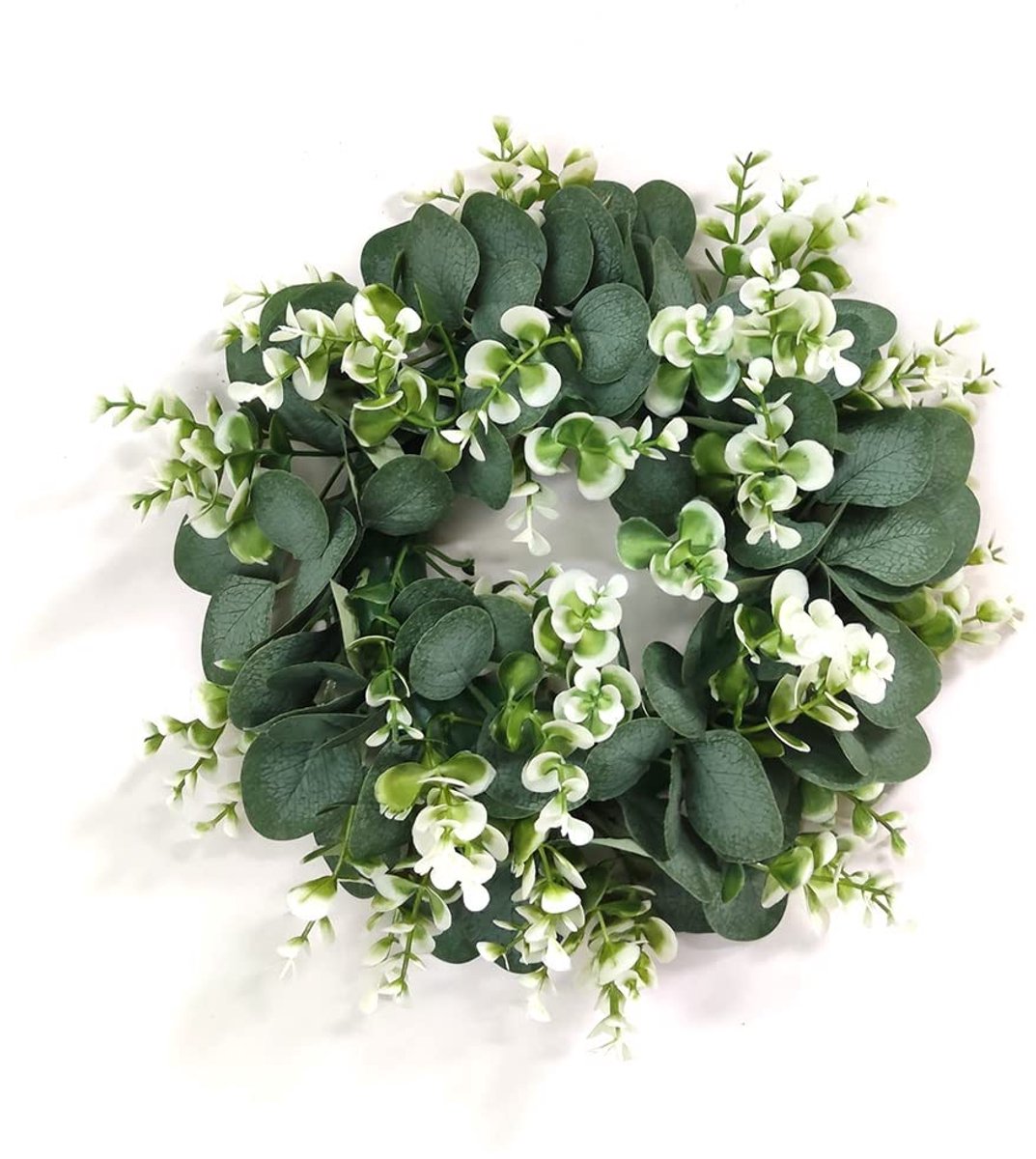 Deurkrans,Lente deurkrans, Hortensia Groene Bladeren Eucalyptus Home Decor Kunstbloem Krans for Bruiloft Decoratie Ornament
