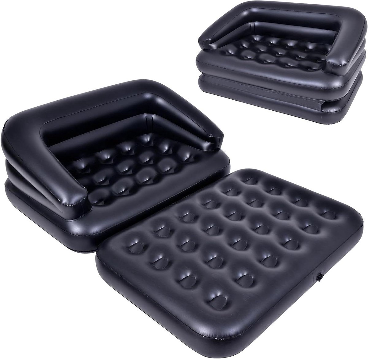 Opblaasbare Sofa - Luchtbank Matras - Kamperen Ontspannen - 5-in-1 Multifunctioneel - 198 x 137 x 61 cm - Zwart