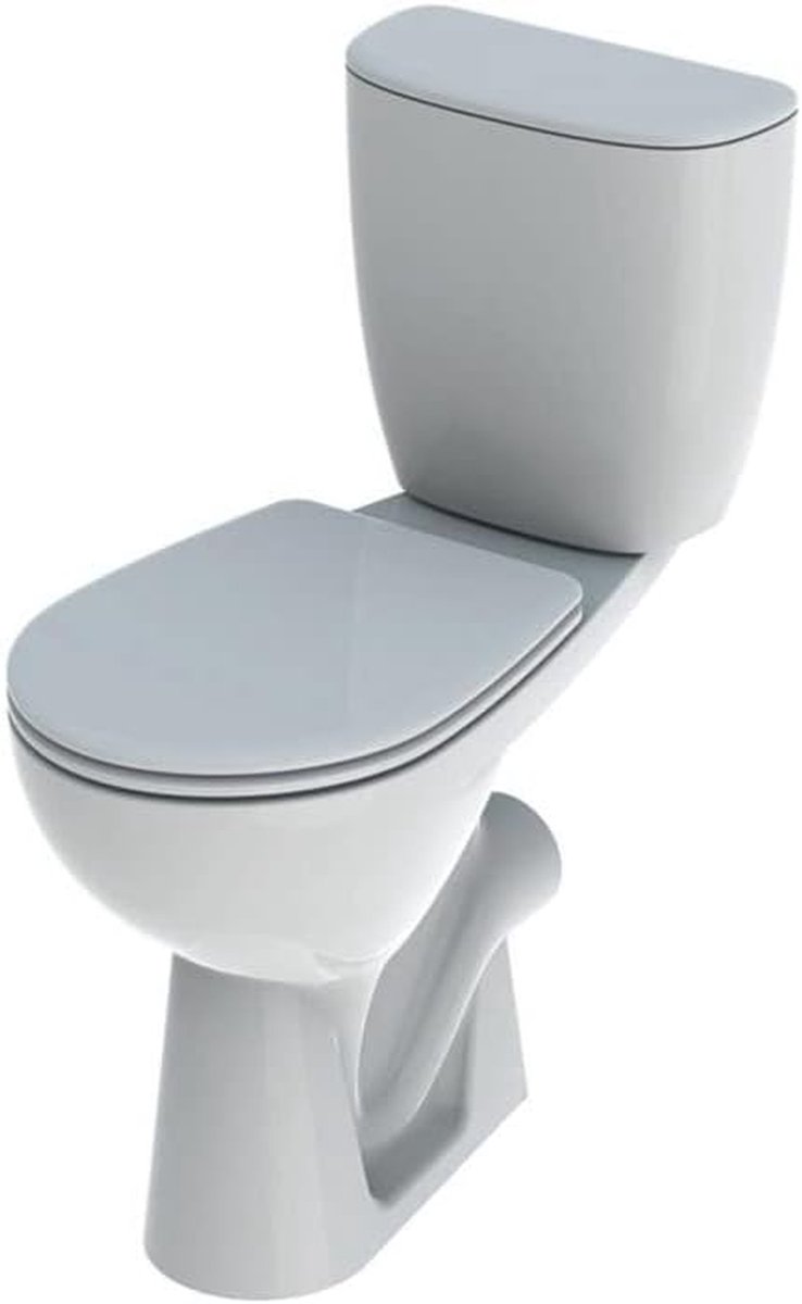 Toilet Pack Bastia - Staand Toilet - Badkamer Installatie - Verhoogde Zit Hoogte - 46 cm Zithoogte - Wit