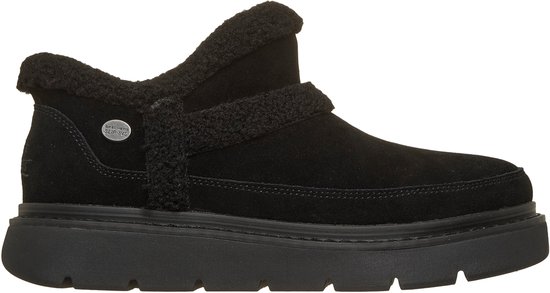 Bottillon noir Skechers avec semelle épaisse et doublure en peluche