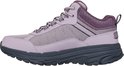 Paarse lage wandelschoen voor dames, met mesh, veters en waterdichte details.