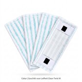 4x Dweilpads - geschikt voor Leifheit Clean Twist M vloerwisser Ergo mobiel - 38*15.5 cm - zwabber voor nat en droog - Turquoise - microvezel handdoek - microvezeldoekjes
