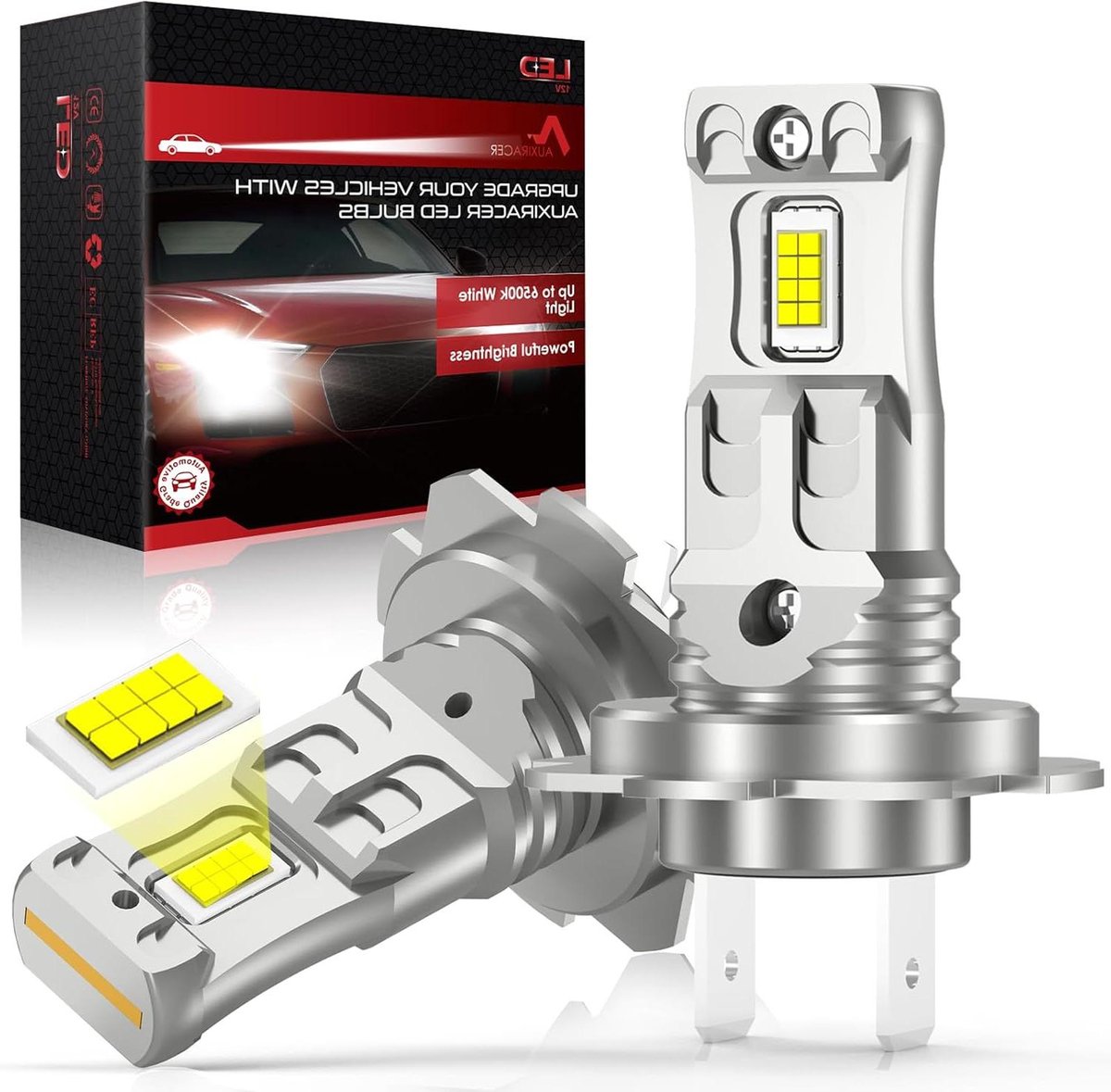 LED Koplampen - Autolampen H7 - Verbeterde Zichtbaarheid - 16.000 Lumen Helder - Mini Size - Koudwit