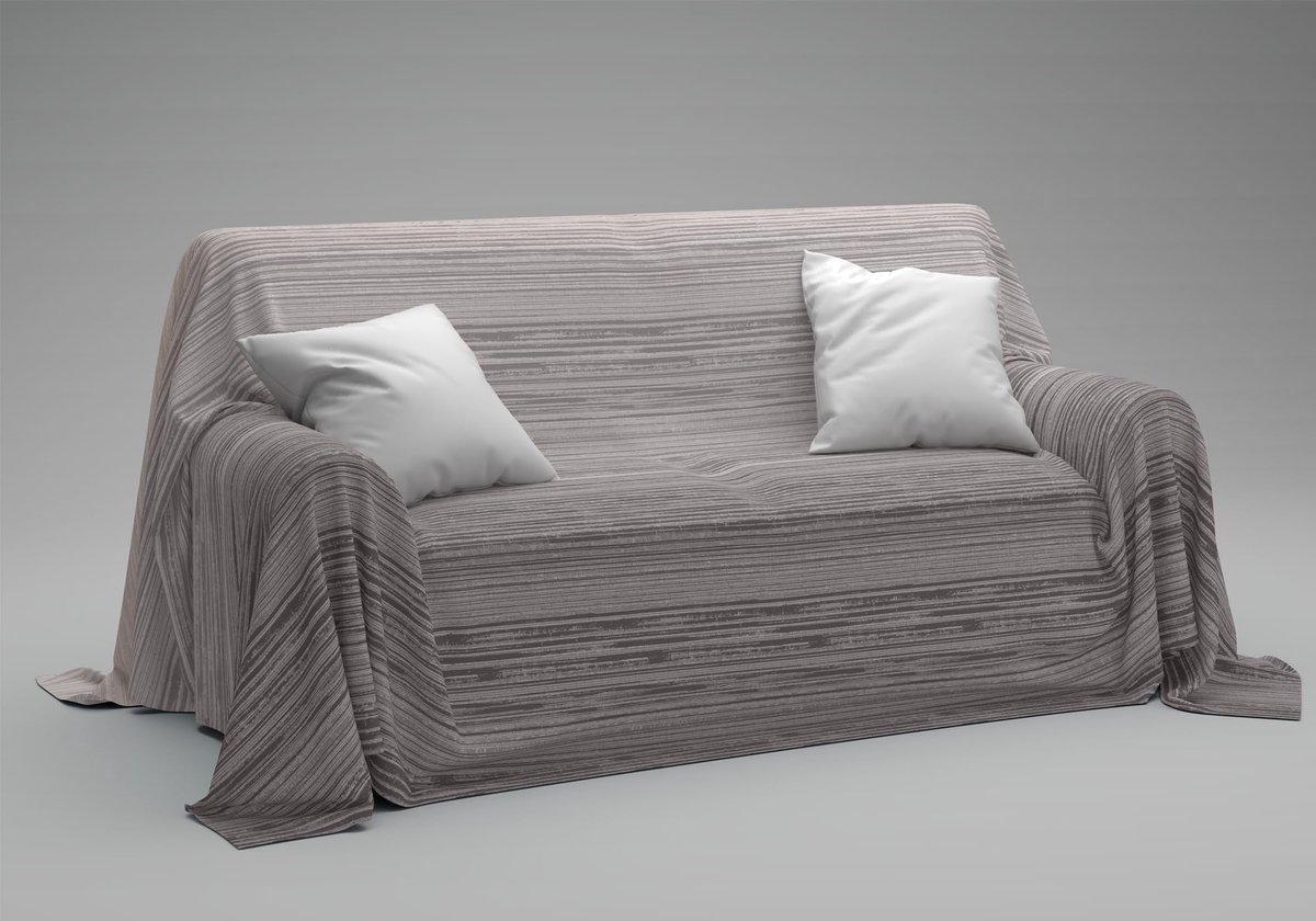 Home Sprei, bankovertrek, sprei van 100% puur katoen, bedrukt, Made in Italy (padel beige, 180 x 270 cm)