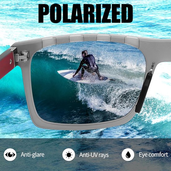 Grote Zonnebril - Vierkant Model - Buitenactiviteiten Bescherming - Gepolariseerde Lens - Unisex - Donker — afbeelding 2