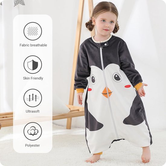 Slaapzak met Voeten voor Peuters en Kinderen (1-6 Jaar) - Comfortabele Slaapkleding van slaapzak-met-voeten — afbeelding 4