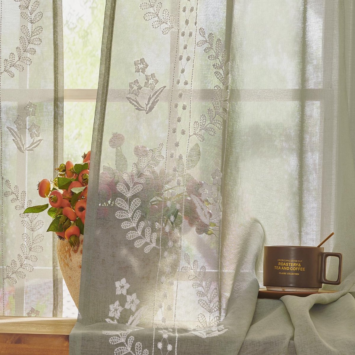 Gordijnen met oogjes Gordijnschals 2-delige set Gordijnen Woonkamer modern Slaapkamer Gordijnen Woonkamer, H245xB140 cm Gordijn met oogjes Overgordijnen Voile Gordijn lichtdoorlatend Linnenlook