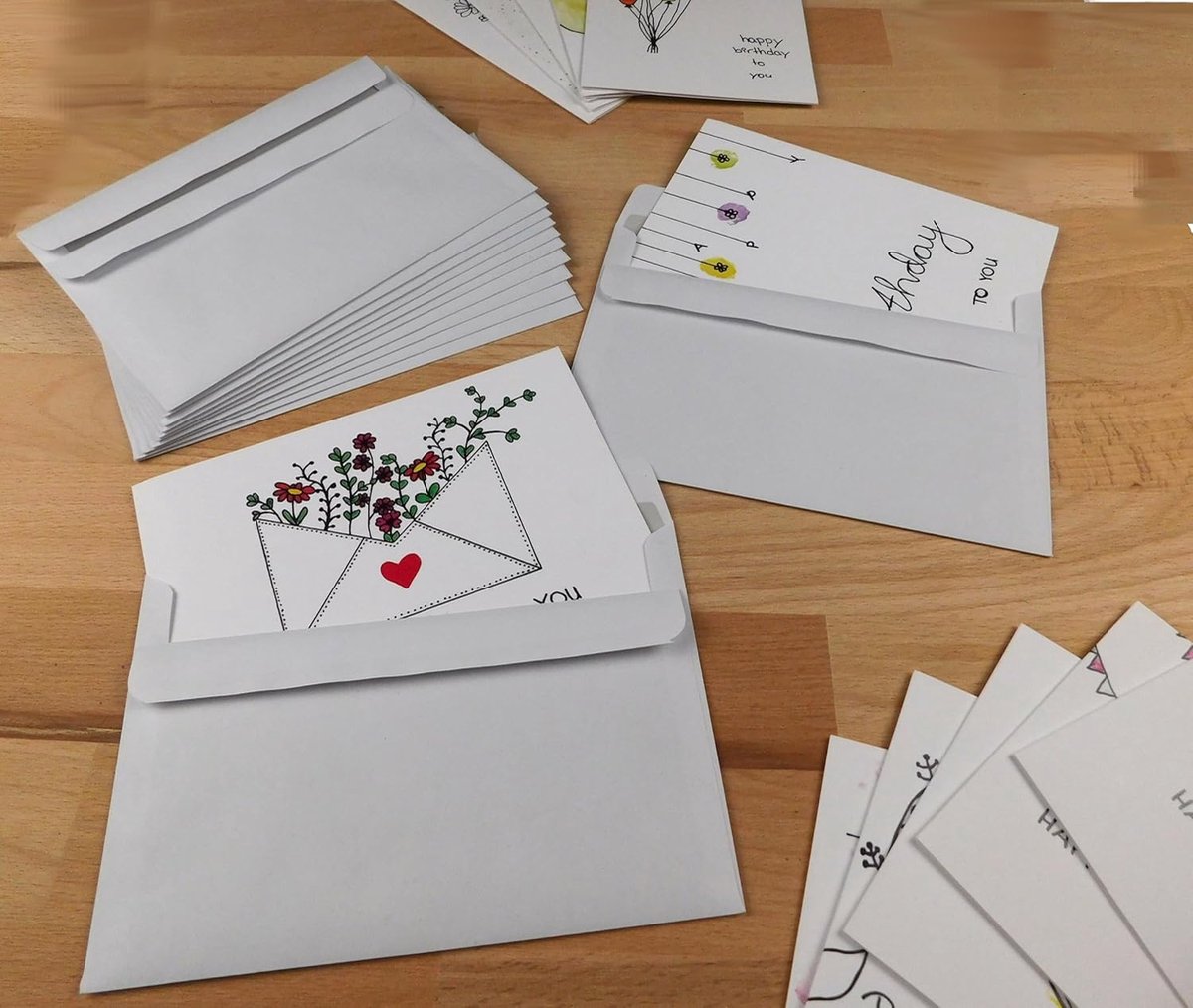 Ansichtkaarten wit, DIN A6, voor creatief knutselen, het maken van individuele ansichtkaarten, hoogwaardig kunstdrukpapier (350 g/m2)