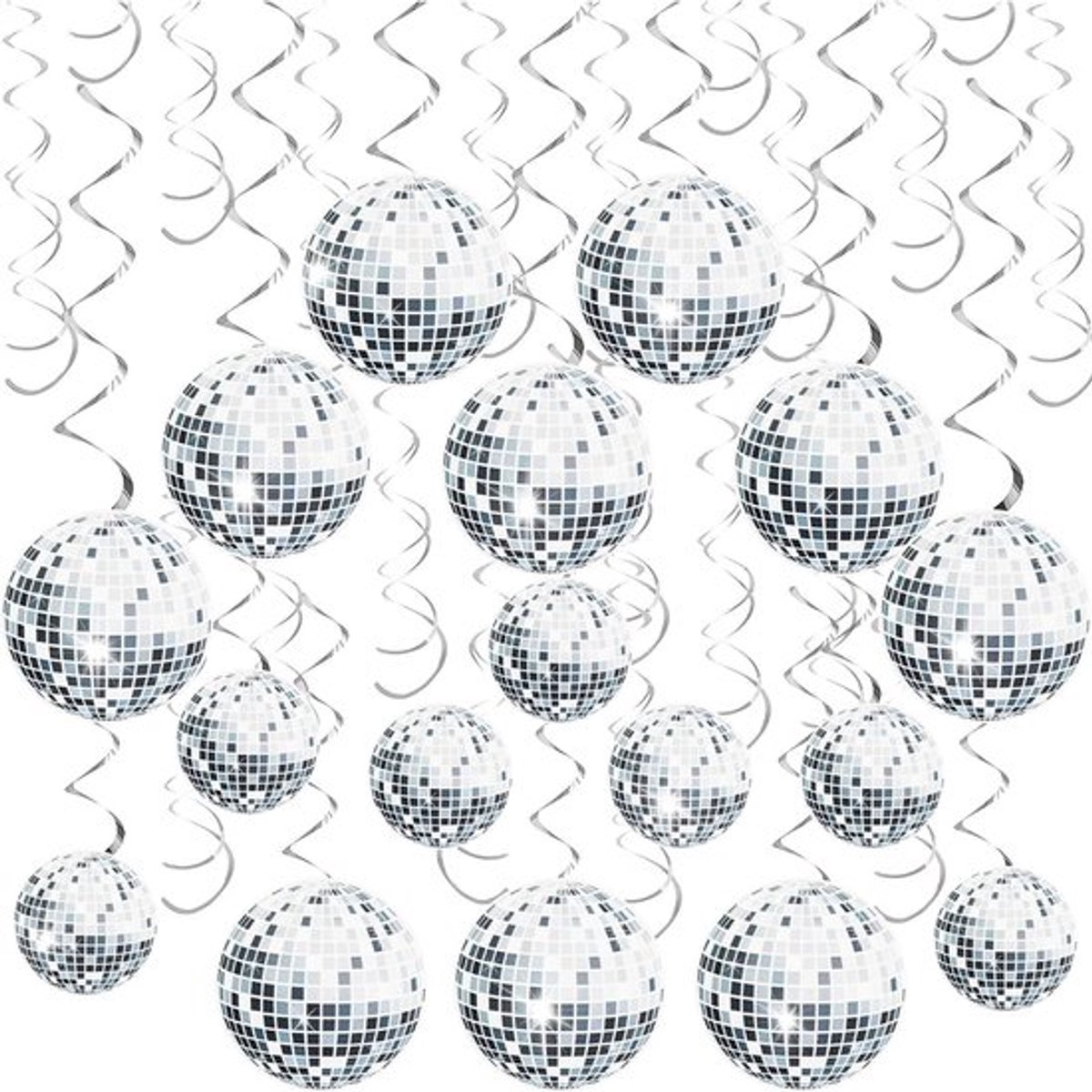 Dailygoods - Discobal - Feestdecoratie - 7 Stuks - Spiraalbinding