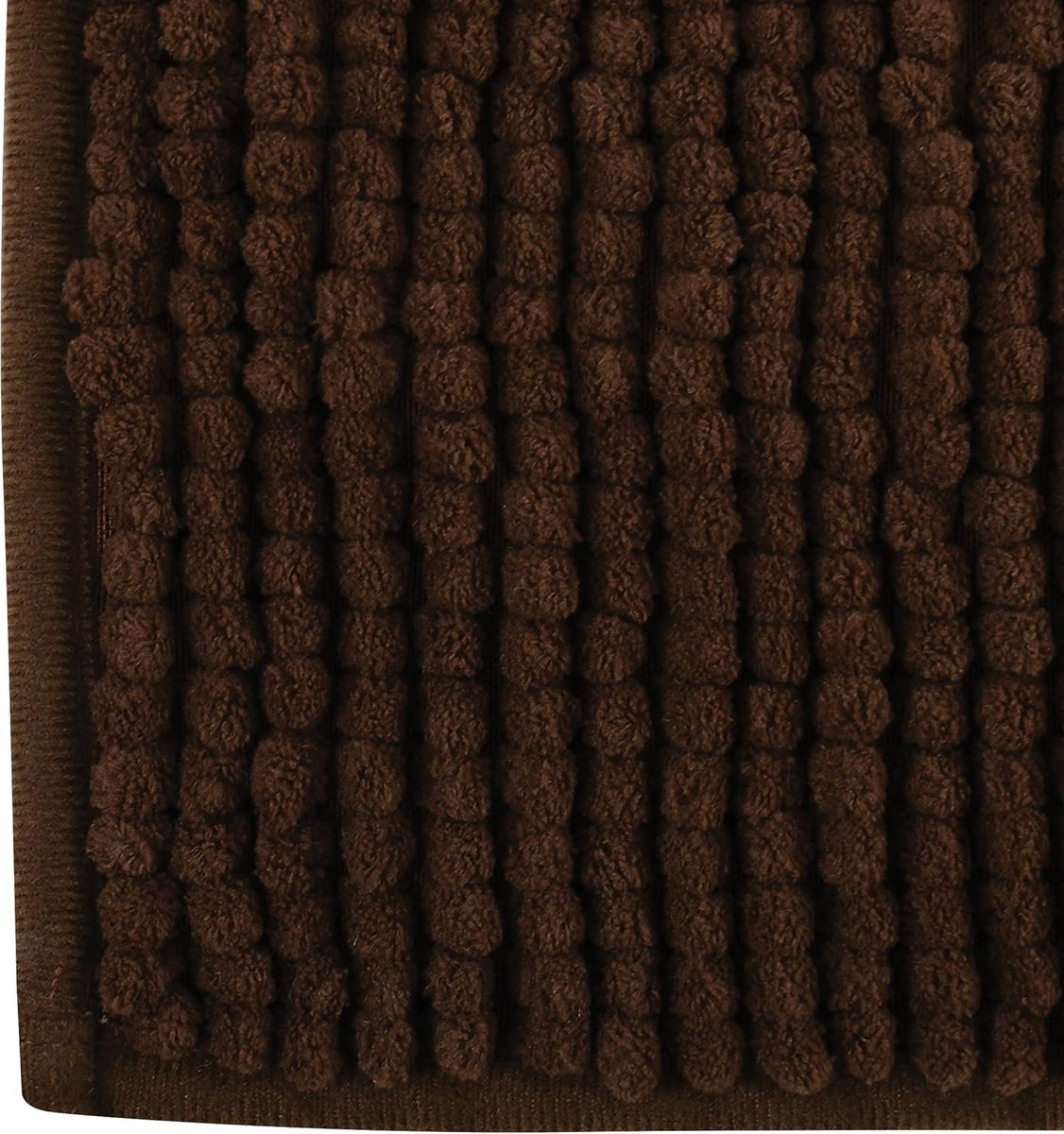 Badkamertapijt, set van 2, douchemat, chenille, hoogpolig, badmat, 40 x 60 cm en 60 x 90 cm, bruin
