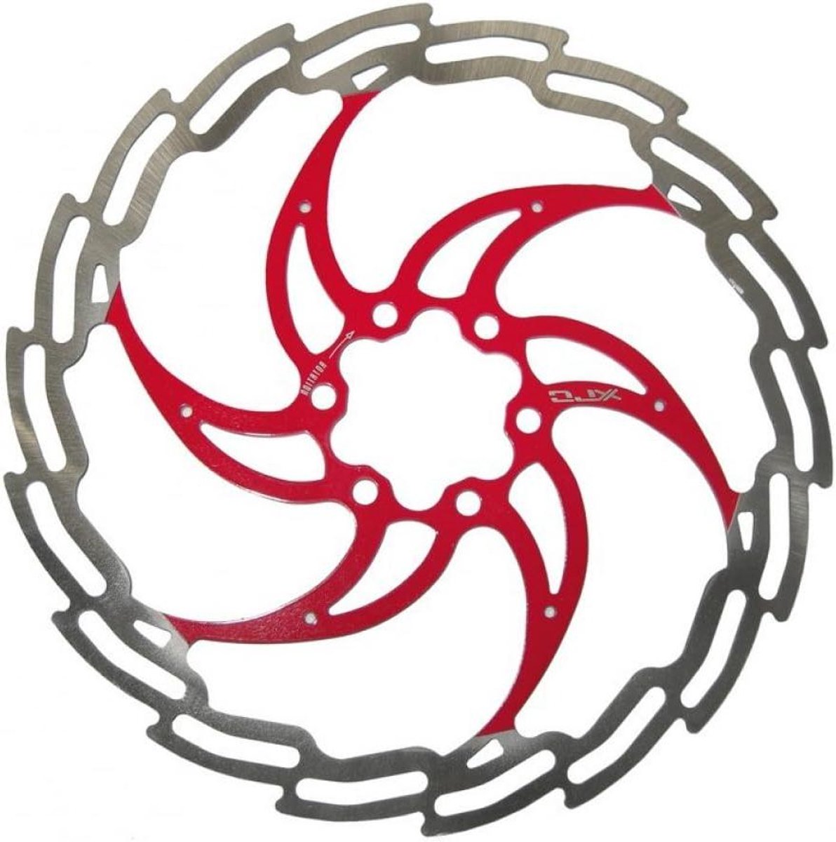 Remschijf - Fietsrem schijf - Fietsen - 6 gaten bevestiging - Ø 180 mm - Zilver rood