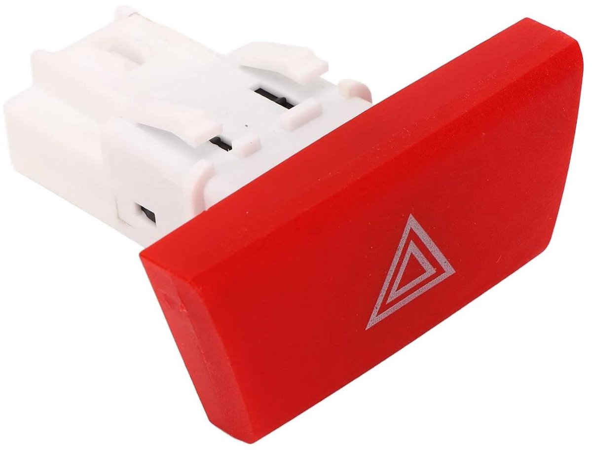 Alarmlichtschakelaar - Bedieningsknop - Auto Reparatie - Originele Pasvorm - 7.7 x 5.6 x 2.4 cm - Zwart