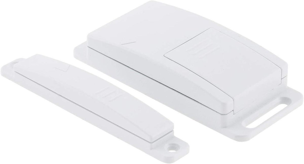 Draadloos Magneetcontact - Deurcontact Sensor - Ventilatie Bediening - Batterijgevoed Signaalgever - 30m Bereik - Wit