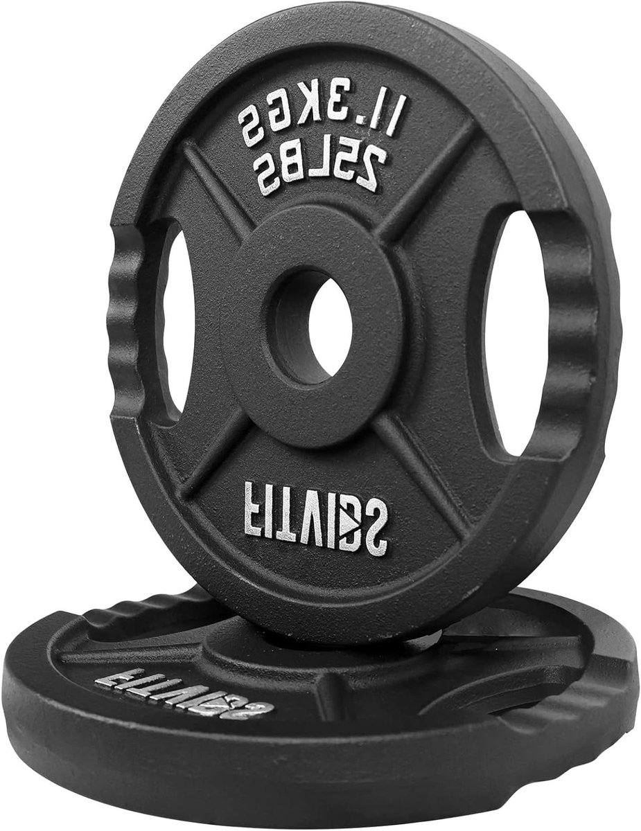 Gietijzeren Halterplaat - Gewichtsplaat Fitness - Kracht Training - Standaard 2-Inch Gat - 25 LB Per Stuk - Zwart