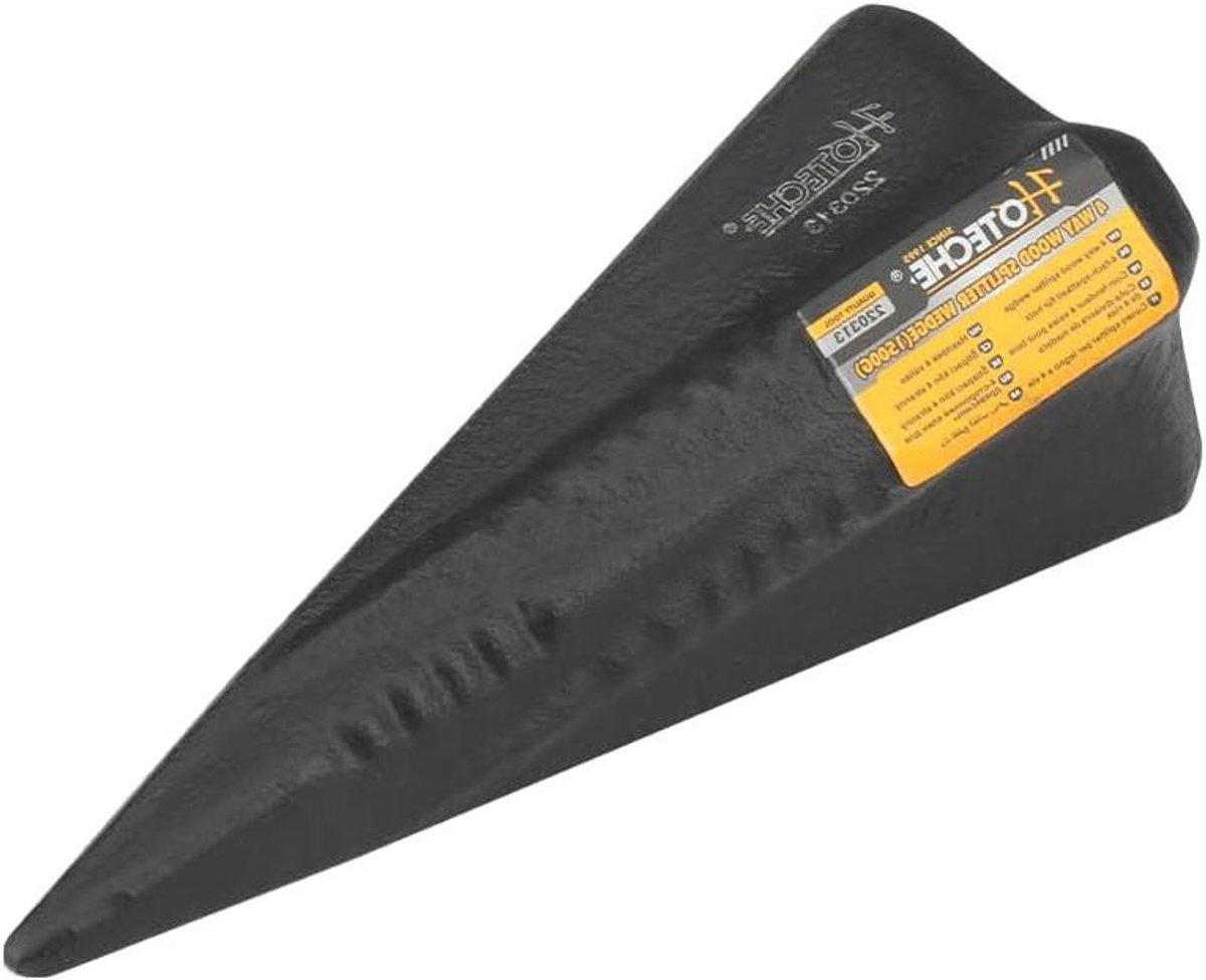 Splijtwegge - Houtklover Wig - Hout Kloven - Gesmeed 45 Staal - 1500 g - Zwart