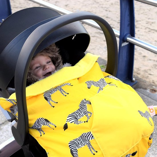 Voetenzak Kinderwagen - Universele Cover - Buitenactiviteiten Gezin - 4-in-1 Multifunctioneel Ontwerp - Pasgeboren tot 4 jaar - Gele Zebra — afbeelding 2