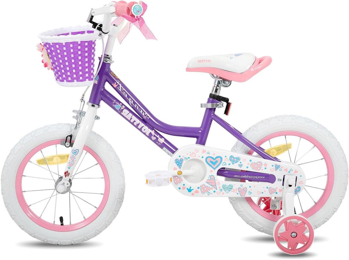 Kinderfiets Meisjes - Loopfiets Stabilisator - Leren Fietsen - Afneembare Zijwieltjes - 16 Inch - Paars