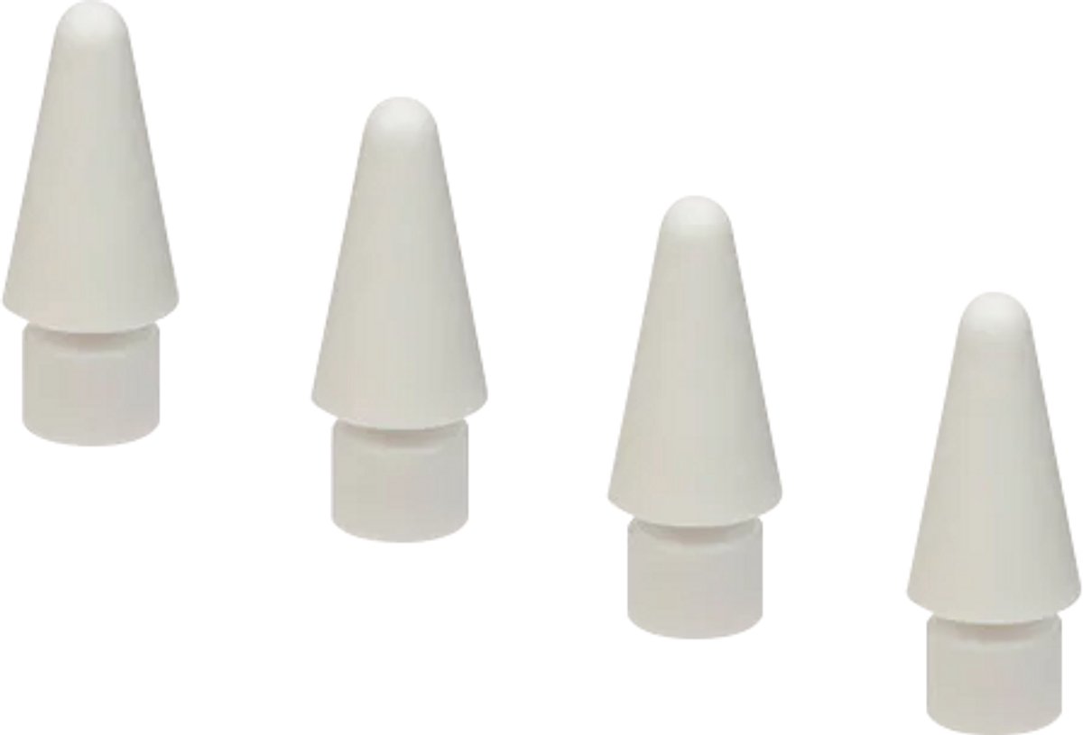 Tucano Stylus Tips (4 pack) – Geschikt voor Originele Apple Pencil – Hoogwaardig Polycarbonaat voor Duurzaamheid – Zacht TPU voor Comfortabele Schrijfervaring - Wit