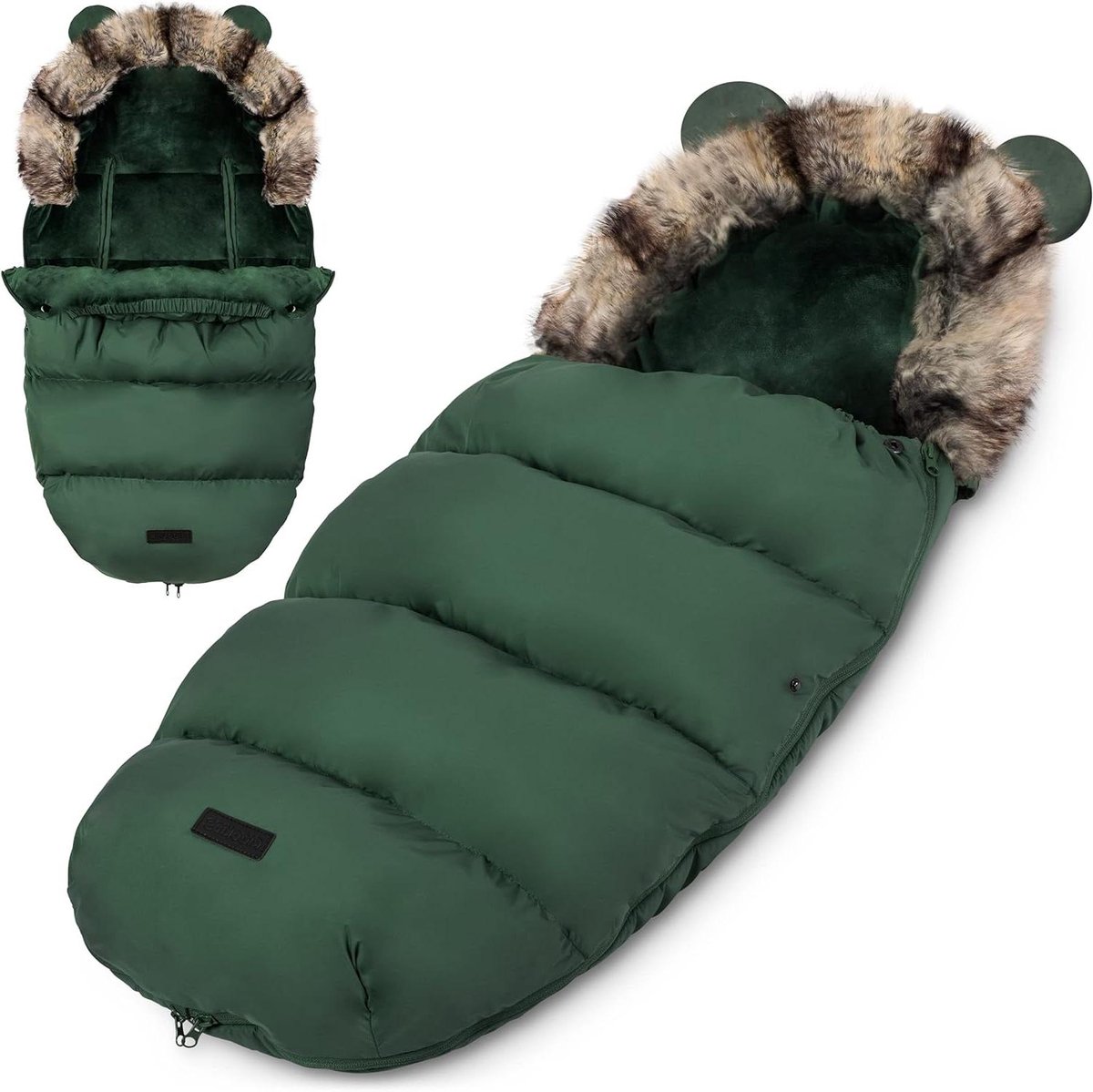Babyvoetenzak - Kinderwagen zak - Warmte buiten - Waterafstotend winddicht - 96 x 45 cm - Kaki